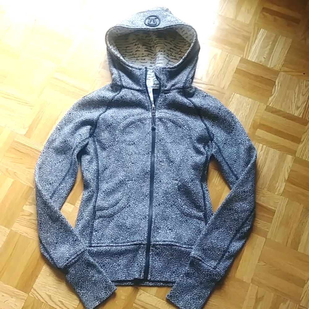Rare Lululemon scuba floral remix zip up hooded sweater jacket sz 2